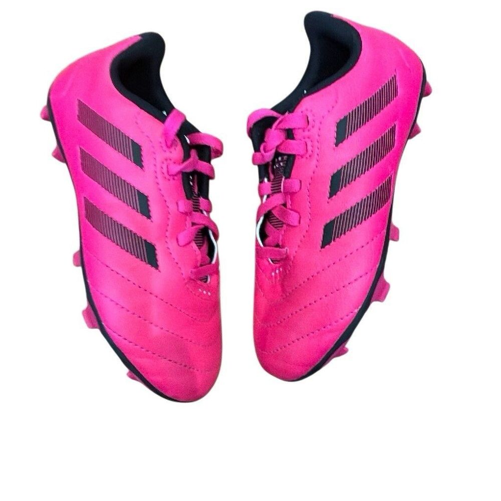adidas Goletto Kids Pink/Black Low Top Lace-Up Leather Soccer Cleats size 13